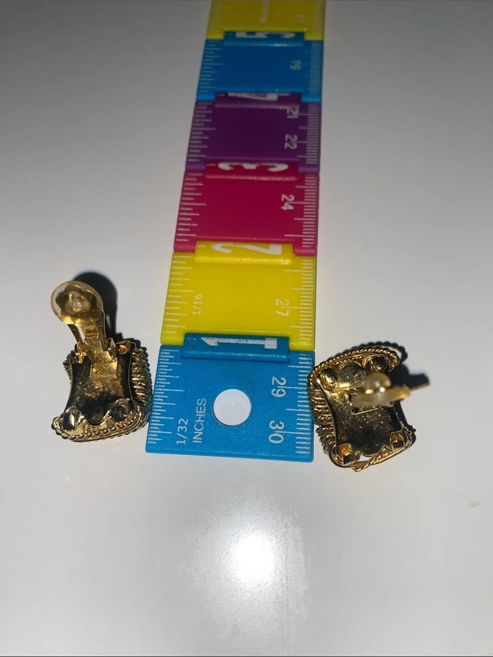 Classic Gold-Tone Ribbed Clip-On Earrings